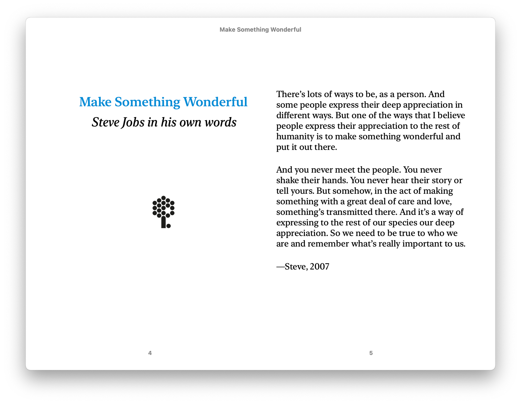 📖 Steve Jobs Archive 宣布推出免費電子書「Make Something Wonderful」，收錄 Steve Jobs 的對話和郵件